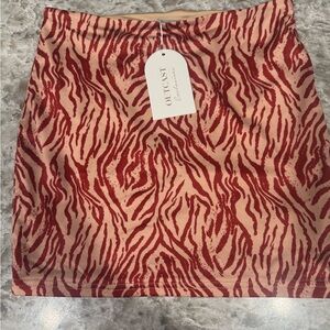 Outcast Exclusive Red Zebra Print Women's Skirt